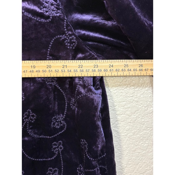 White Stag Woman Purple Velvet‎ Embroidered Button Down Shirt Top Plus Size XL - Picture 8 of 8